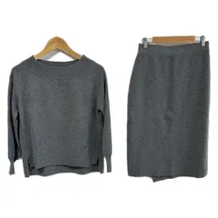 PLS+T(PLST)(プラステ) スカートセットアップ レディース美品  - ダークグレー ニット