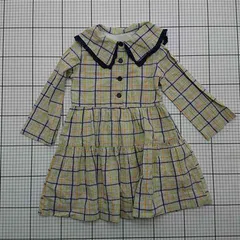 ◇ ⊂ ワンピース ココリ KOKORI チェック柄長袖ワンピース 116cm キッズ E  【1511250004285】