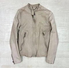 定番 sisii シシ シングル レザー ライダース ジャケット 牛革 MADE IN JAPAN 日本製 グレージュ 系 サイズ XS