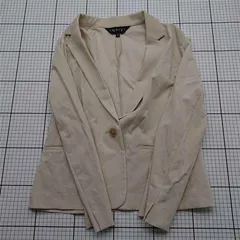 ◇ ⊂ インディヴィ INDIVI ベージュ系 テーラードジャケット レディース 日本製 E  【1511250015397】