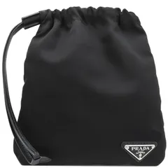 プラダ PRADA ショルダーバッグ ドローストリング ショルダーバッグ ナイロン NERO シルバー金具 黒 三角ロゴ 【中古】