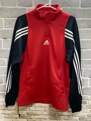 【D1-13】◇ adidas   Mサイズ   ハーフジップ　プルオーバー　ジャージ　赤色＆黒色