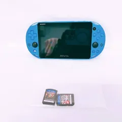 PSVita Wi-Fiモデル PCH-2000 アクアブルー PSヴィータ SONY ソフト2本セット マインクラフト ガンダム無双