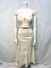 1936 ROBE de  FLEURS Glossy ローブドフルールグロッシー　キャバクラ　ドレス　セットアップ　チェーンストラップ　ビジュー　リブ　伸縮性　ロング　マーメイド　キャバドレス　S