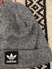 古着 帽子 ニット帽 adidas グレー