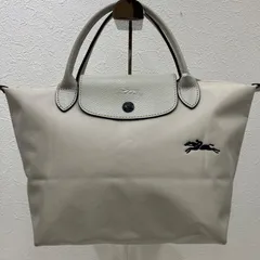 7361　LONGCHAMP　ロンシャン　プリアージュ　ル・プリアージュ　ルプリアージュ　ハンドバッグ　刺繍　馬　ホース　馬刺繍　レディース　ナイロン　レザー　ライトベージュ　オフホワイト