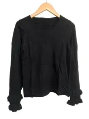 グレースコンチネンタル GRACE CONTINENTAL ニット 36 プルオーバー フリル 黒 ブラック 長袖 トップス