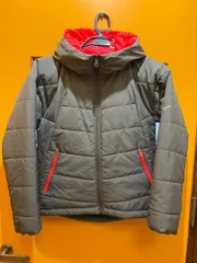 【H2-04】◇ Mizuno 　Sサイズ　フード付き中綿ジャケット　グレー　レディース