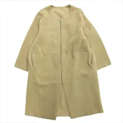 アンノウン UNKNOWN リバーシブル ムートン コート ジャケット ブルゾン 毛皮 シープスキン レザー ボア 羊革 英国製 8 ベージュ レディース