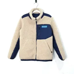 (8歳) コロンビア リバーシブル フリース ジャケット アイボリー ネイビー キッズ