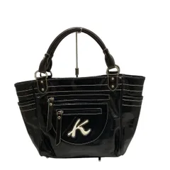 Kitamura K2(キタムラ) トートバッグ - 黒×白×ブルーグリーン レザー