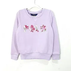 (6T) ポロラルフローレン フラワー ロゴ スウェット ラベンダー