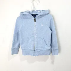 (90/2T) ポロ ラルフローレン フード ジップアップ スカイブルー