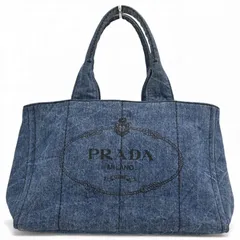 プラダ カナパ デニム トートバッグ ハンドバッグ ブルー Bランク pr9931sm
