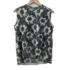 45R(フォーティーファイブ・アール) ノースリーブカットソー サイズ2 M レディース - ライトグレー×ネイビー×イエロー