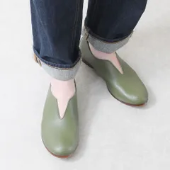 [オリーブ]パンプス フラットシューズ ローヒール ぺたんこ フラット Vカット ラウンドトゥ 痛くない 柔らかい 疲れない 歩きやすい おしゃれ かわいい 靴 日本製 25cm 25.5cm 軽量 立ち仕事 本革 レザー k160-31222