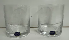 【未使用品】チェコ製　ペアボヘミアングラス