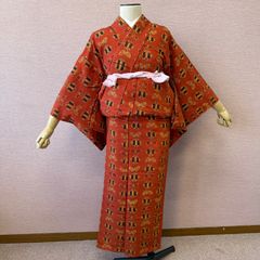̮⃝ 身丈151 元禄袖 しつけ糸付き 銘仙着物 紬 - メルカリ