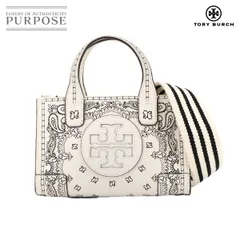 未使用 展示品 トリーバーチ TORY BURCH ペイズリー 2way ハンド ショルダー バッグ レザー アイボリーホワイト 75264 999 90303757