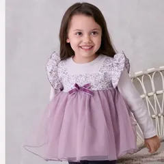 petit main  お花チュールドッキング長袖T 9653211