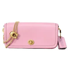 コーチ バッグ COACH グラブタンレザー ディンキー 14 ターンロック スライダー チェーン スモール 2way クラッチ クロスボディー 斜め掛け ショルダーバッグ トゥルーピンク CZ108