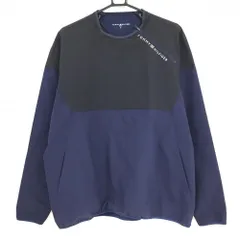 【超美品】トミーヒルフィガーゴルフ ブルゾン ネイビー×黒 肩ジップ 薄手 ロゴプリント メンズ XL ゴルフウェア Tommy Hilfiger Golf