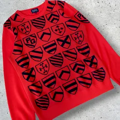 ※極美品 PEARLY GATES GOLF マルチロゴニット ウールニット オレンジ メンズ