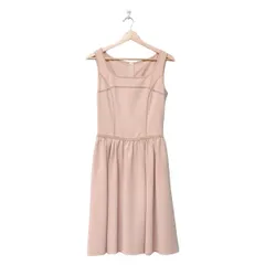 FOXEY NEW YORK(フォクシーニューヨーク) ワンピース サイズ38 M レディース美品  - 30961 ピンクベージュ ノースリーブ/ひざ丈/2013年