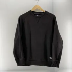 【中古】STUSSY 90s 紺タグ 前Vスウェット(フェードあり) ブラック サイズM ステューシー[24]