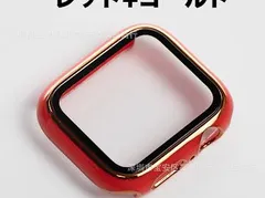 Apple Watch アップル ウォッチ プラスチック 文字盤 ケース カバー 41mm　レッド+ゴールド　59030541
