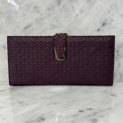 VALENTINO GARAVANI ボルドーレザー フラップロングウォレット - メルカリ