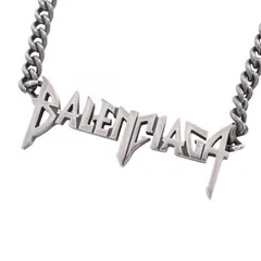 バレンシアガ BALENCIAGA ネックレス Typo Metal アンティークシルバー ステンレススチール ネックレス メンズ Used Aのサムネイル