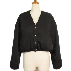 ローリーズファーム LOWRYS FARM ジャケット リバーシブルボアブルゾン M 黒 ブラック