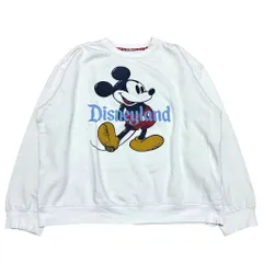 古着 used Disney ディズニー　Mickey Mouse ミッキーマウス　長袖プリントスウェット　トレーナー　白