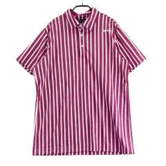 サイズ：LL SRIXON スリクソン  半袖ポロシャツ ストライプ柄 パープル系 [241003000757] ゴルフウェア メンズ ストスト