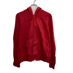 NIKE ロゴパーカー L レッド ナイキ フルジップ フーディー 刺繍ロゴ スポーティー スウェット 裏起毛 トップス 春秋物 a712-5843