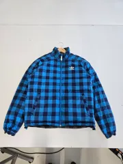 アディダス ブルー CHECK ウィンドブレーカー