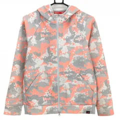 ニューバランスゴルフ ジップパーカー グレー×ピンク 総柄 ジャケット レディース 2(L) ゴルフウェア New Balance