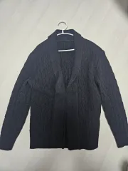 ケーブル編みニットカーディガン ブラック サイズ L