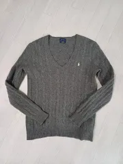 POLO RALPH LAUREN ポロラルフローレン ウィメンズ ケーブル カシミアウール ニット Vネック Mサイズ