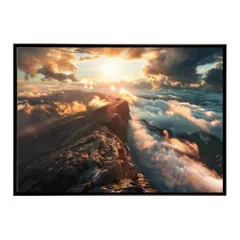 【B2サイズ（約51x73cm）】【lh-poster-7911】ポスター 山 マウンテン 山頂 景色 尾根 空 登山 ポスター インテリア フォト 写真 絵画