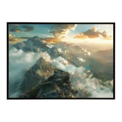 【B2サイズ（約51x73cm）】【lh-poster-7914】ポスター 山 マウンテン 山頂 景色 尾根 空 登山 ポスター インテリア フォト 写真 絵画