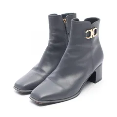 サルヴァトーレフェラガモ Salvatore Ferragamo ブーツ ガンチーニ グレー レザー ガンチーニ ブーツ グレー レディース Used A