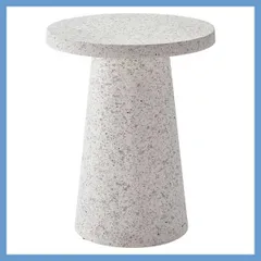 テラゾー柄のサイドテーブル「W40×D40×H50cm」No.11／ホワイト