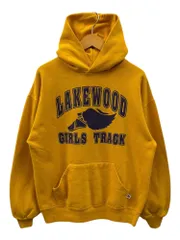 RUSSELL ATHLETIC (ラッセルアスレティック) プリントスエットパーカー USA製 80S 90S 裏起毛 古着 ビンテージ LAKE WOOD L イエロー メンズ/078