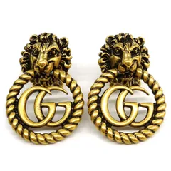 【栄】グッチ イヤリング ライオンヘッド メタル GP ゴールド シルバー イタリア製 アクセサリー レディース 小物 その他