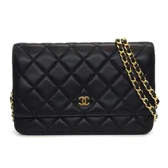シャネル CHANEL ショルダーバッグ マトラッセ クラシック チェーンウォレット AP0250 2014年製 ブラック/ボルドー ラムスキン 【中古】