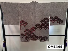 【羽織】総絞り羽織　総絞り　正絹　しつけ糸あり　黒系　扇　着物　和装　OME444