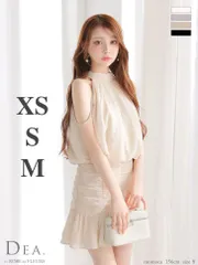 アイボリー [DE3392] 【DEA. by ROBE de FLEURS/ディアバイローブドフルール】ドット/ シフォン/ ビジュー/ ハイネック/ アメスリ/ マーメイド/ フレア/ セットアップ/ ミニドレス/ キャバドレス/ ワンピース