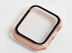 Apple Watch アップル ウォッチ プラスチック 文字盤 ケース カバー 45mm　ピンク+ゴールド　59024545